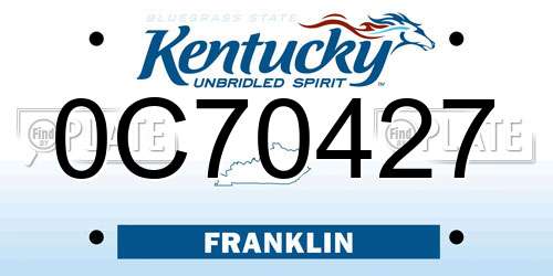 0C70427 Kentucky License Plate