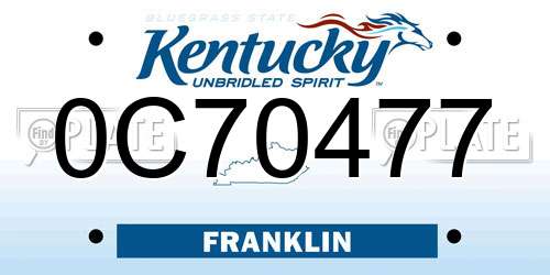 0C70477 Kentucky License Plate
