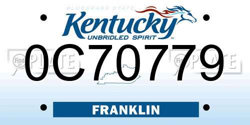 0C70779 Kentucky License Plate