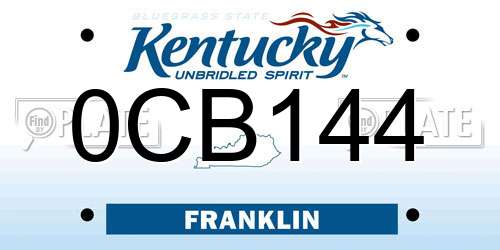 0CB144 Kentucky License Plate