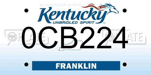 0CB224 Kentucky License Plate