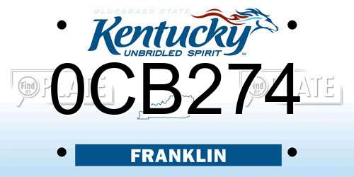 0CB274 Kentucky License Plate