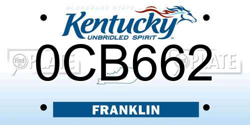 0CB662 Kentucky License Plate