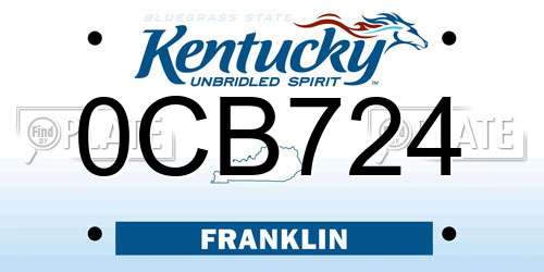 0CB724 Kentucky License Plate