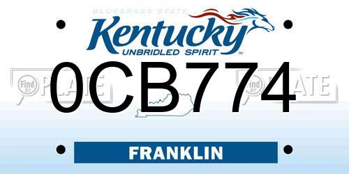 0CB774 Kentucky License Plate