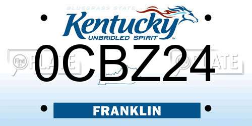 0CBZ24 Kentucky License Plate