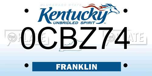 0CBZ74 Kentucky License Plate
