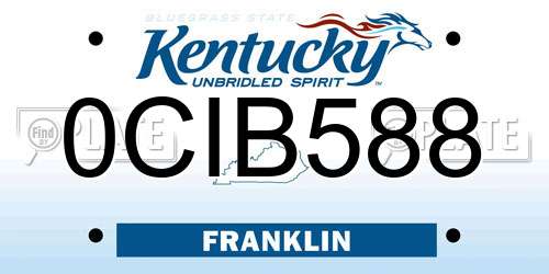 0CIB588 Kentucky License Plate