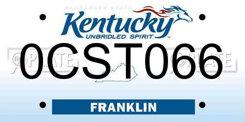 0CST066 Kentucky License Plate