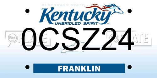 0CSZ24 Kentucky License Plate
