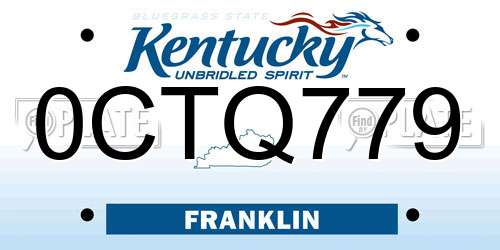 0CTQ779 Kentucky License Plate