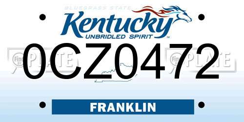 0CZ0472 Kentucky License Plate