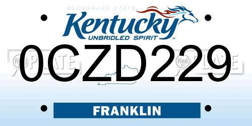 0CZD229 Kentucky License Plate