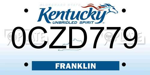 0CZD779 Kentucky License Plate