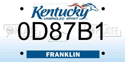 0D87B1 Kentucky License Plate