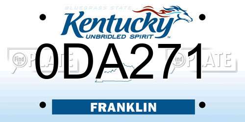 0DA271 Kentucky License Plate