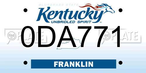 0DA771 Kentucky License Plate