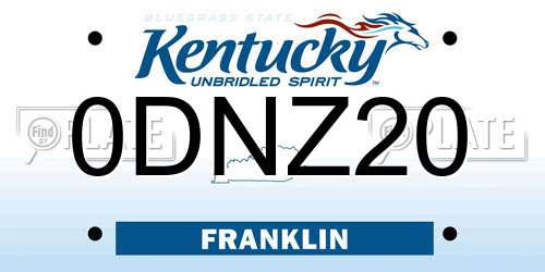 0DNZ20 Kentucky License Plate
