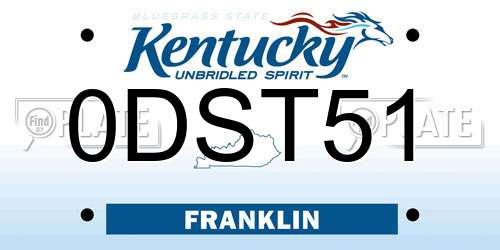 0DST51 Kentucky License Plate