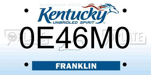 0E46M0 Kentucky License Plate