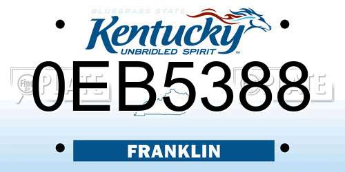 0EB5388 Kentucky License Plate