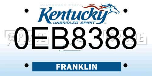 0EB8388 Kentucky License Plate