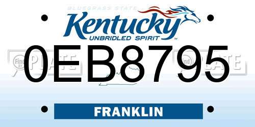 0EB8795 Kentucky License Plate