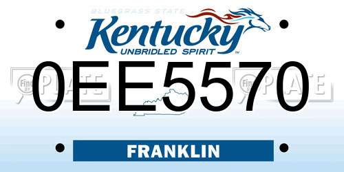 0EE5570 Kentucky License Plate