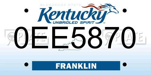0EE5870 Kentucky License Plate