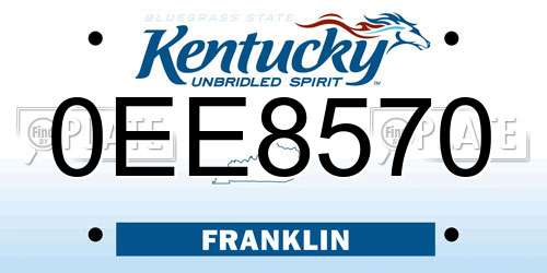 0EE8570 Kentucky License Plate