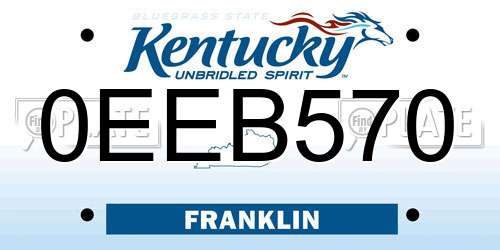 0EEB570 Kentucky License Plate