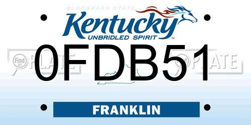 0FDB51 Kentucky License Plate