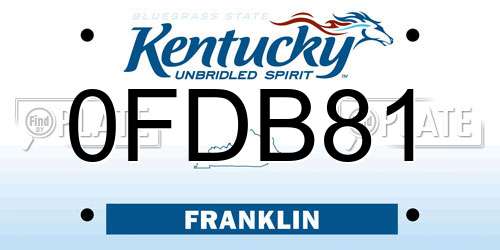 0FDB81 Kentucky License Plate