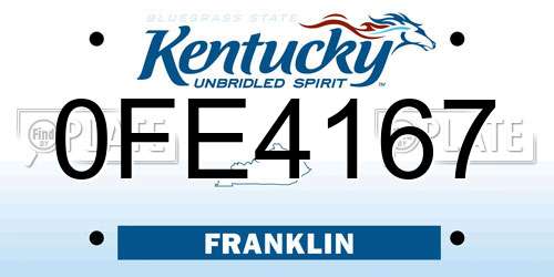 0FE4167 Kentucky License Plate