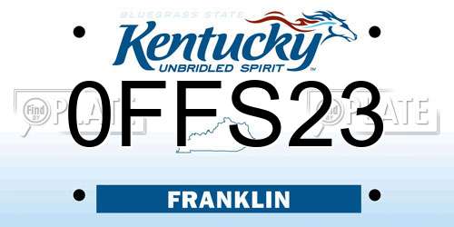 0FFS23 Kentucky License Plate