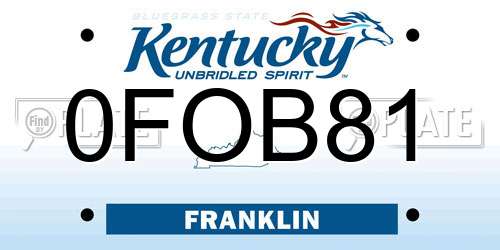 0FOB81 Kentucky License Plate