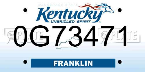 0G73471 Kentucky License Plate