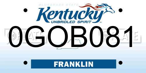 0GOB081 Kentucky License Plate