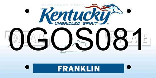 0GOS081 Kentucky License Plate