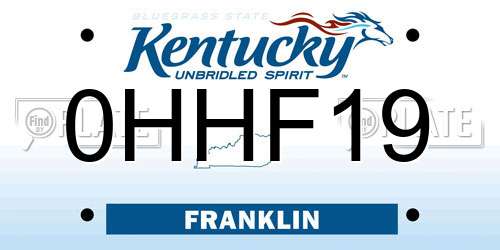 0HHF19 Kentucky License Plate