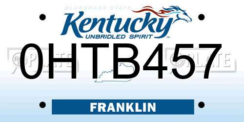 0HTB457 Kentucky License Plate