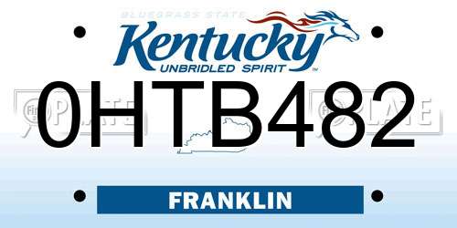0HTB482 Kentucky License Plate
