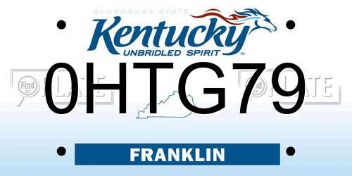 0HTG79 Kentucky License Plate