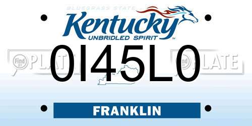 0I45L0 Kentucky License Plate