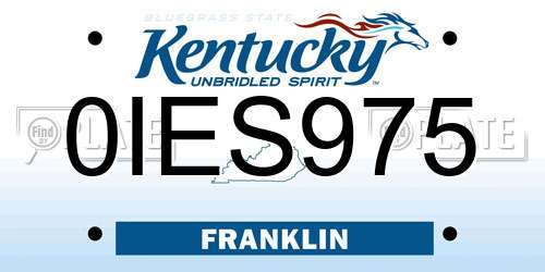 0IES975 Kentucky License Plate