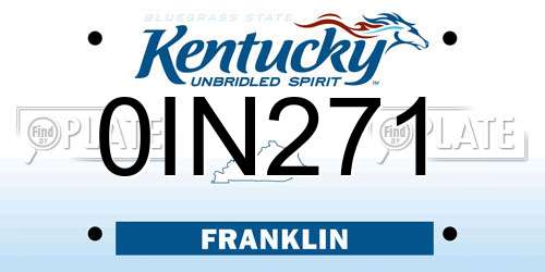 0IN271 Kentucky License Plate