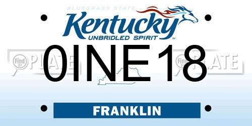 0INE18 Kentucky License Plate