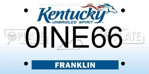 0INE66 Kentucky License Plate