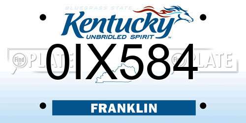 0IX584 Kentucky License Plate