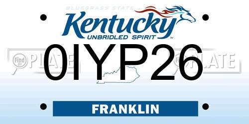 0IYP26 Kentucky License Plate